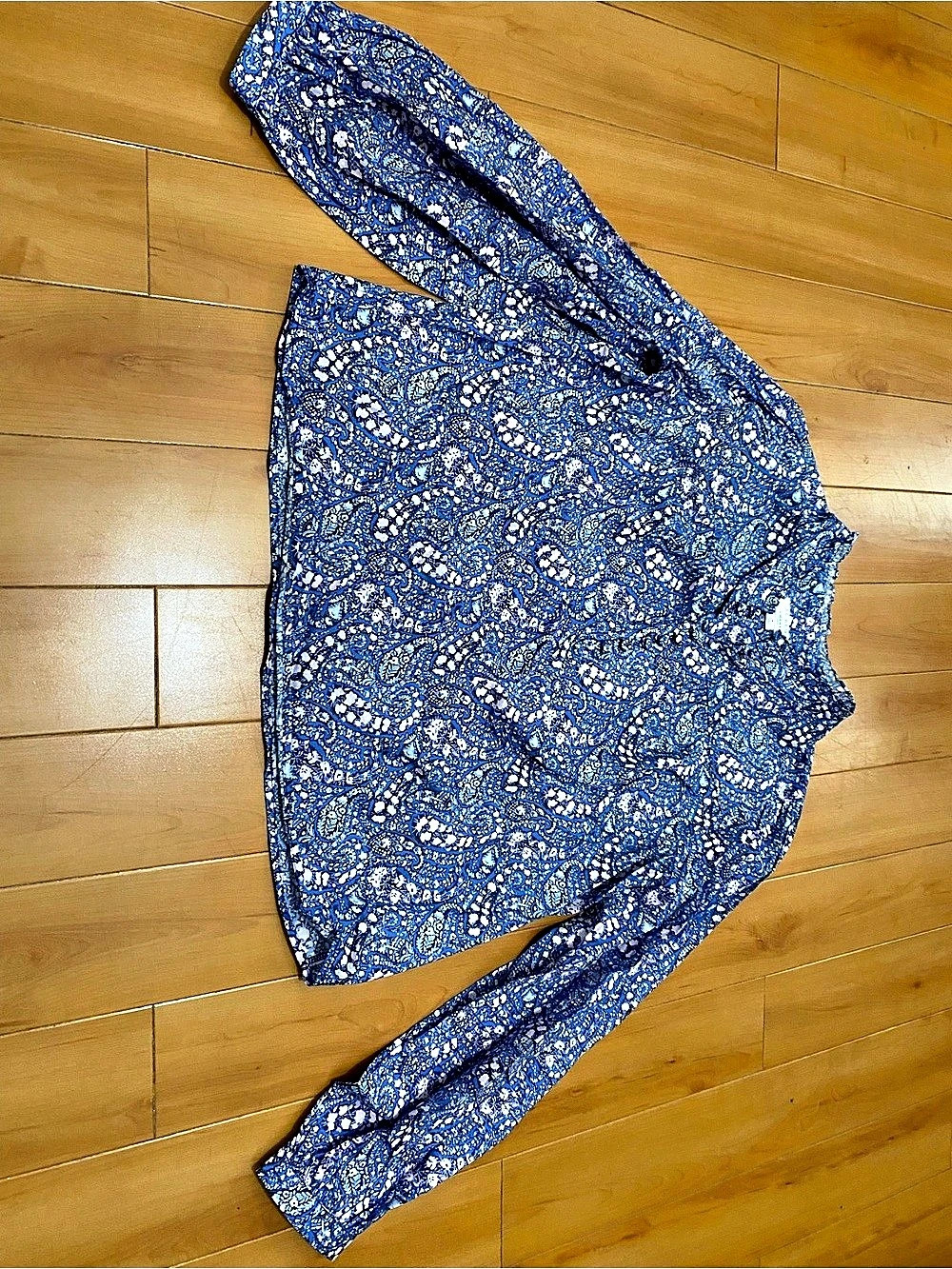 J.Crew Liberty Fabric Blue & Pink Floral Blouse Small Like New